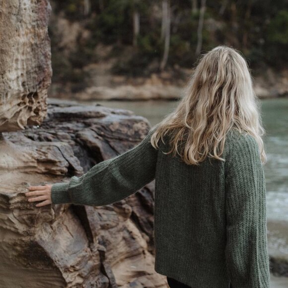 Rowie the Label 'Leo' Knit Jumper, Forest, XS/S - Picture 6 of 6